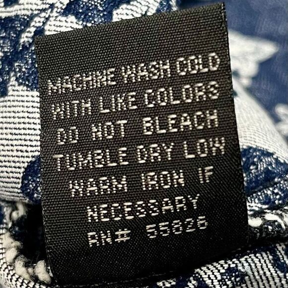 Baccini Floral Denim Style Sleeveless Button Down Collard Vest Large - Picture 9 of 9